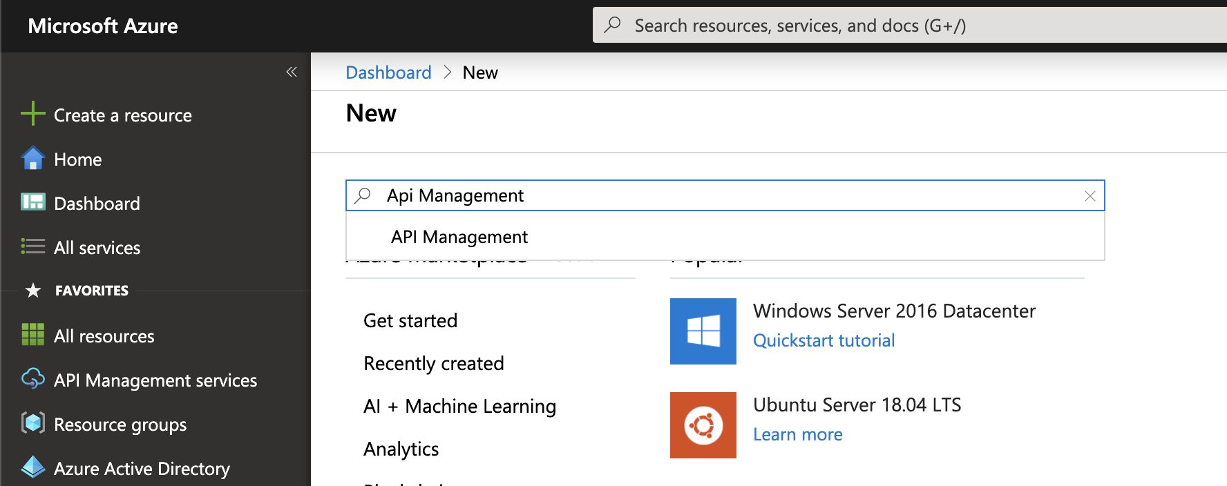 Azure API Management from the Portal