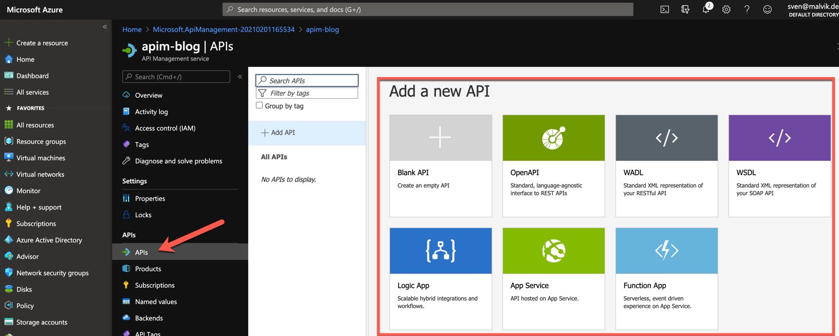 Azure API Management API Format Overview
