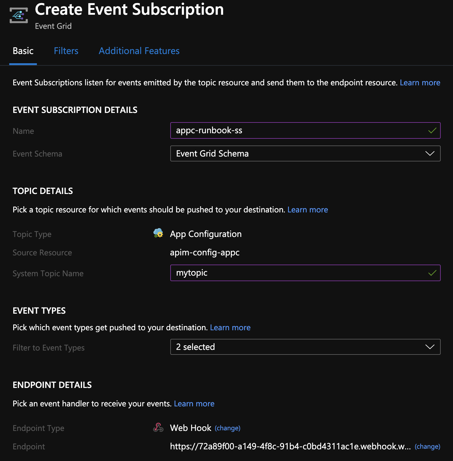 Configuring Event Subscription