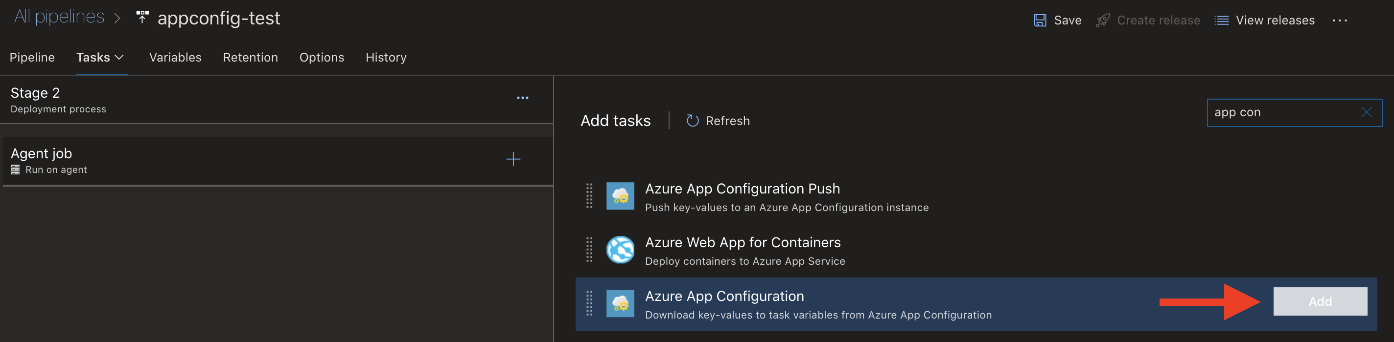 Azure App Configuration task in Azure DevOps